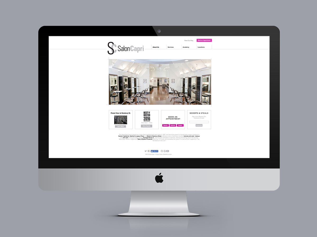 Salon Capri Website Homepage